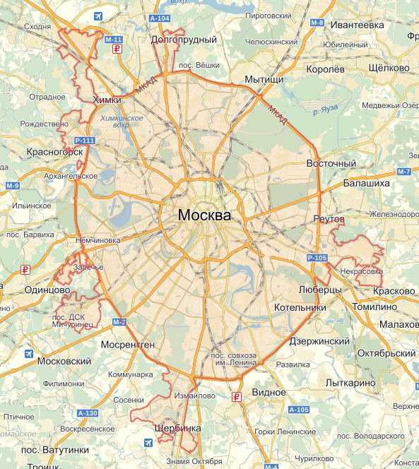 Территория льготной доставки Москва